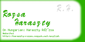 rozsa haraszty business card